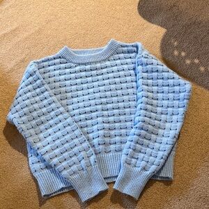 Blue Textured Women's Sweater